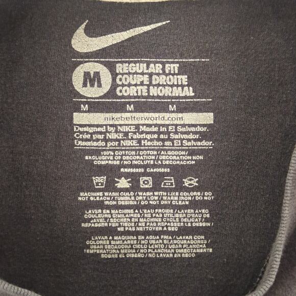 Nike Shirt Mens Medium Black Just Do It Swoosh Logo Spell Out Tee Athletic - Picture 3 of 6